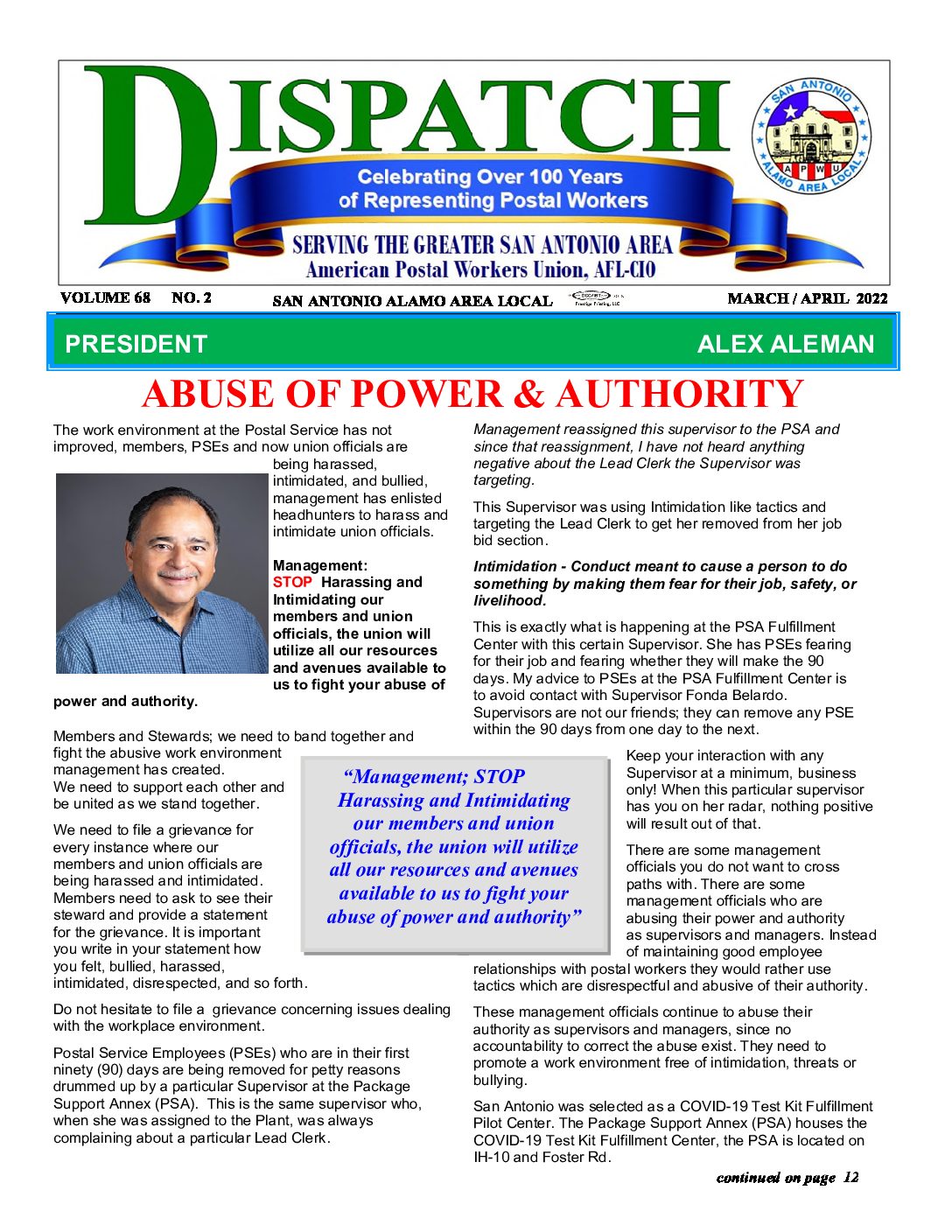 March – April ’22 Dispatch - 