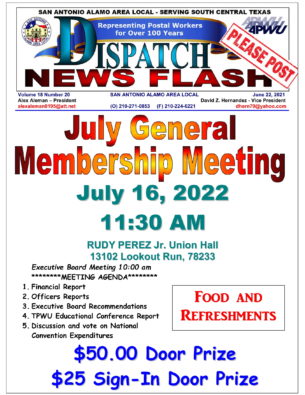 July General Membership Meeting - 