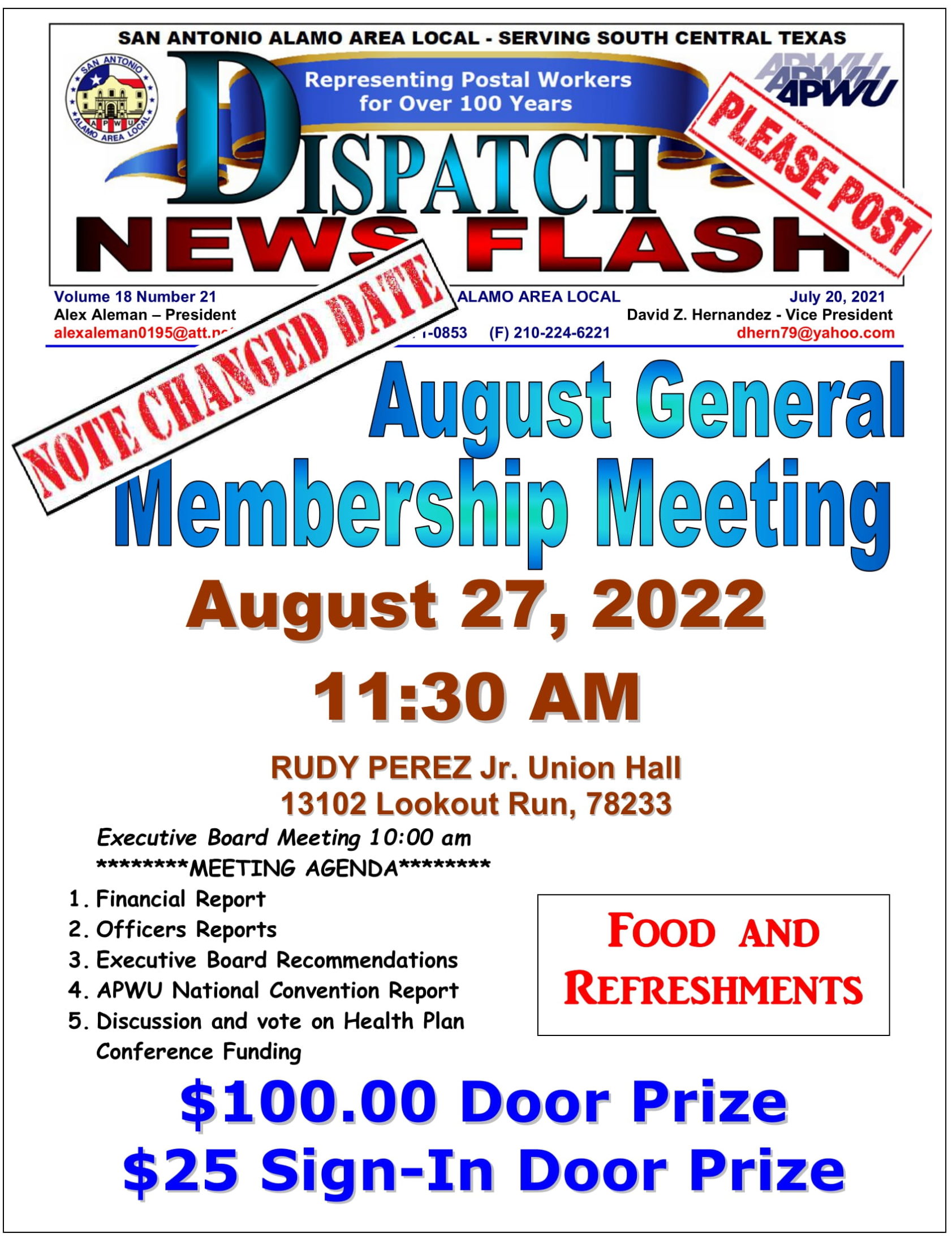 August General Membership Meeting - 
