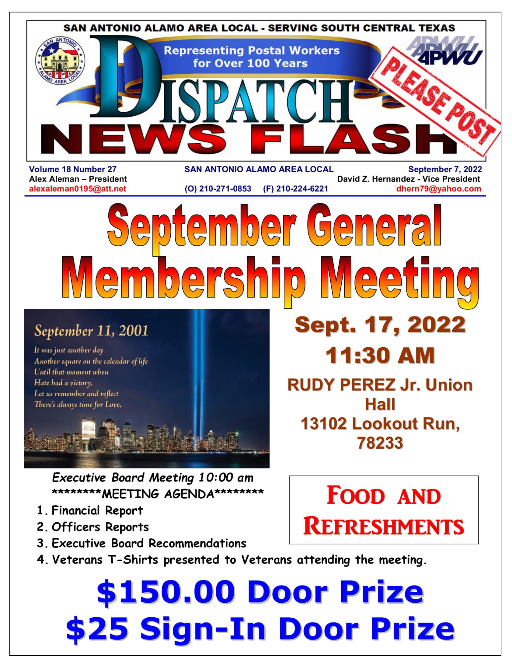 September General Membership Meeting - 