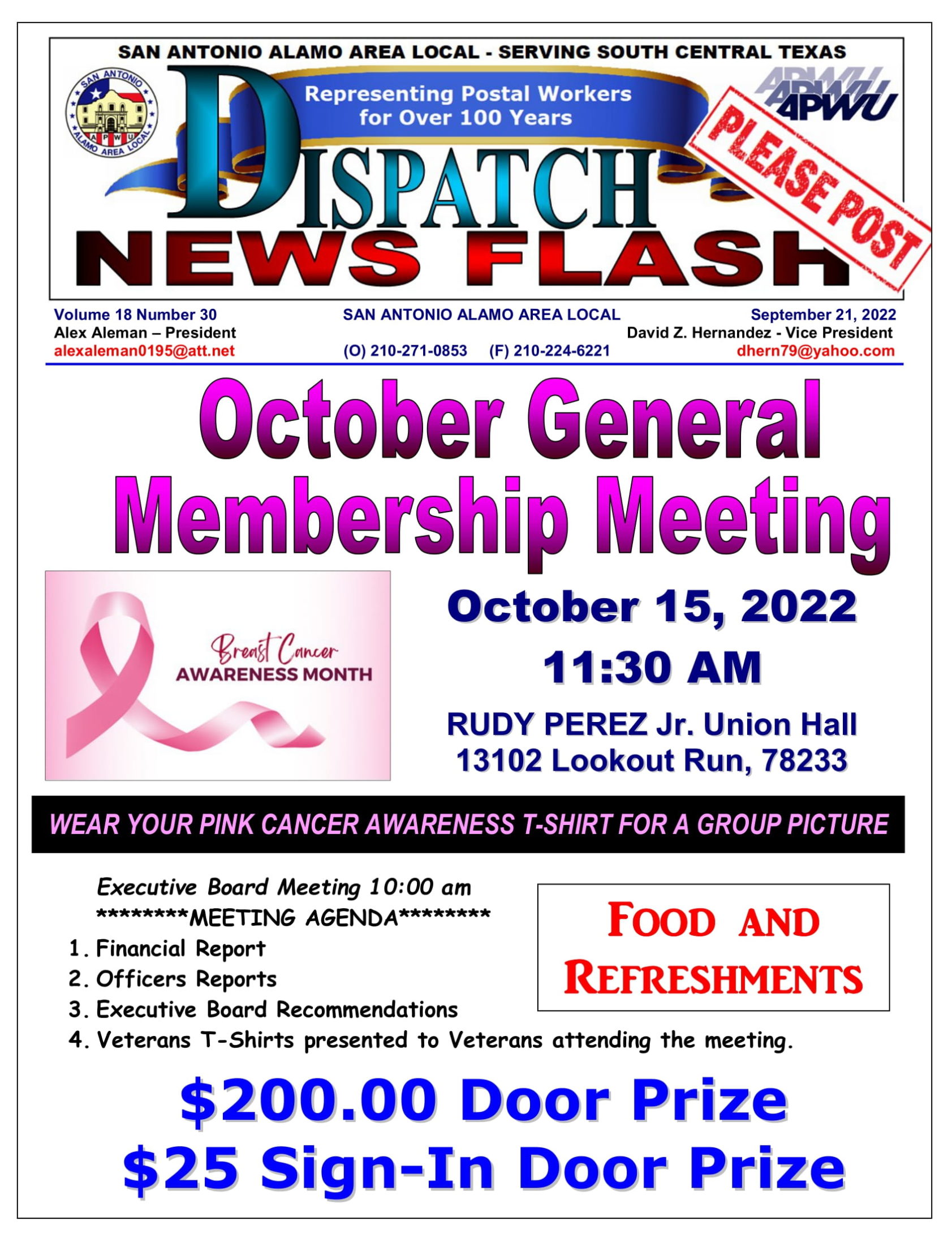 October General Membership Meeting - 