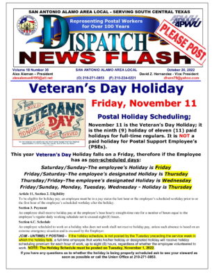 Veteran’s Day Holiday - 