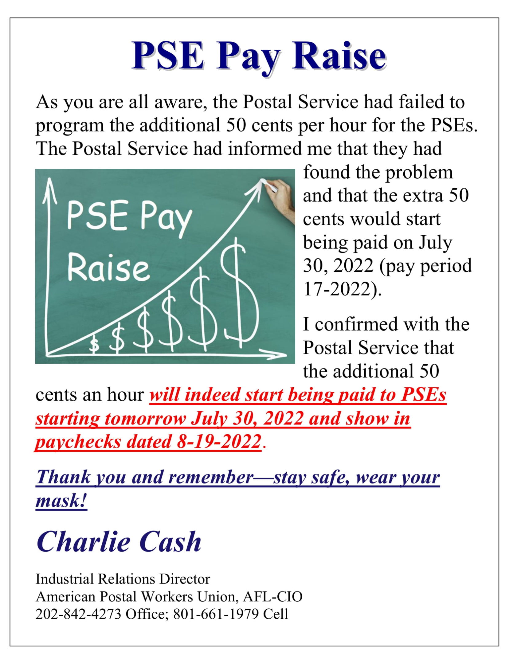 PSE Pay Raise - 