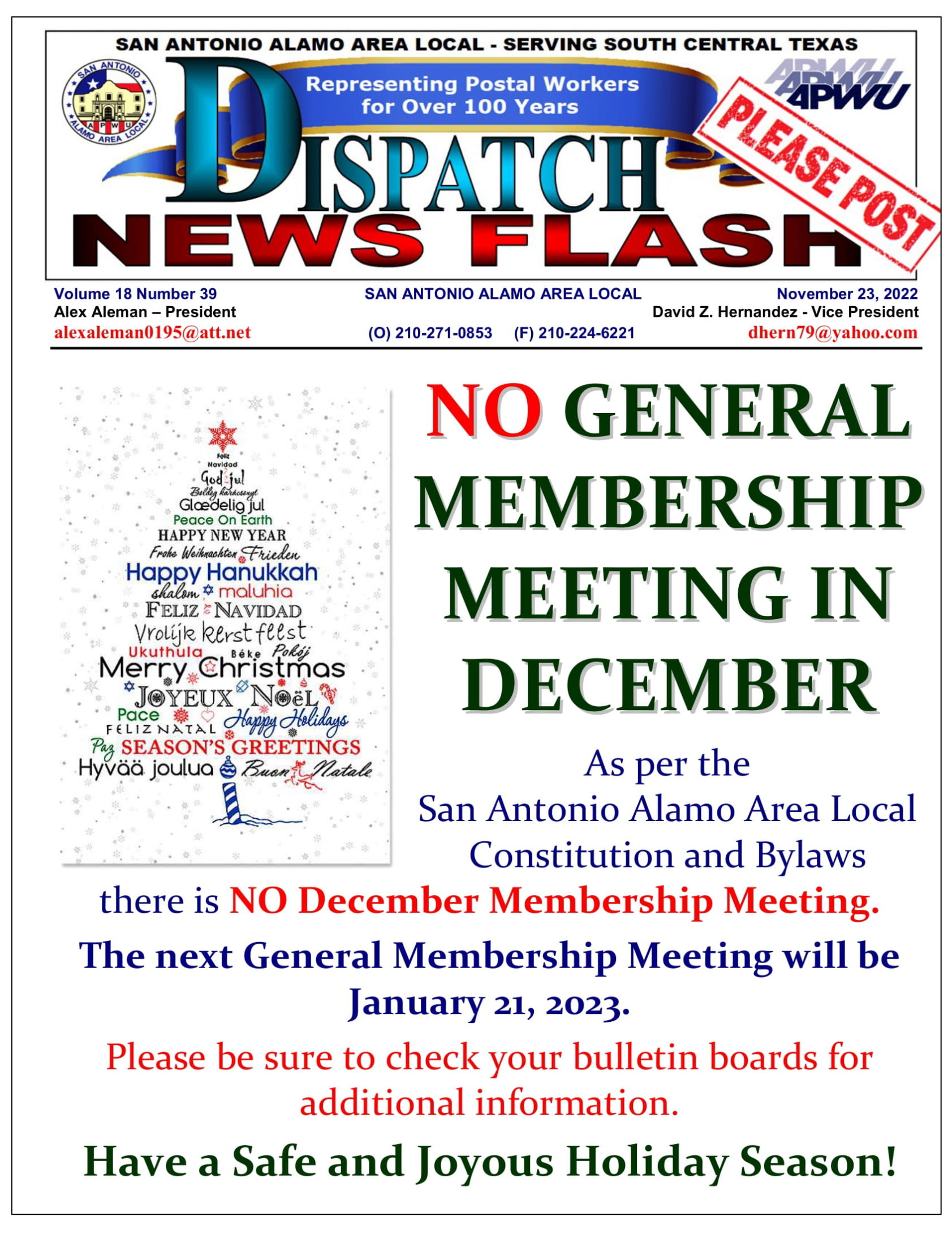 NewsFlash 18-39 – NO Dec. GMM - 