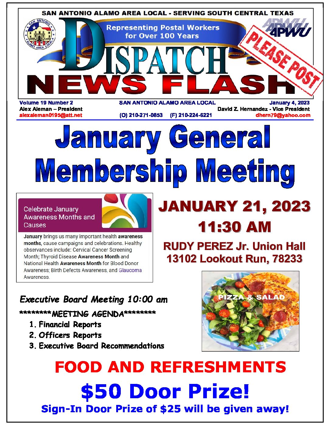 NewsFlash 19-2 – January General Membership Meeting - 