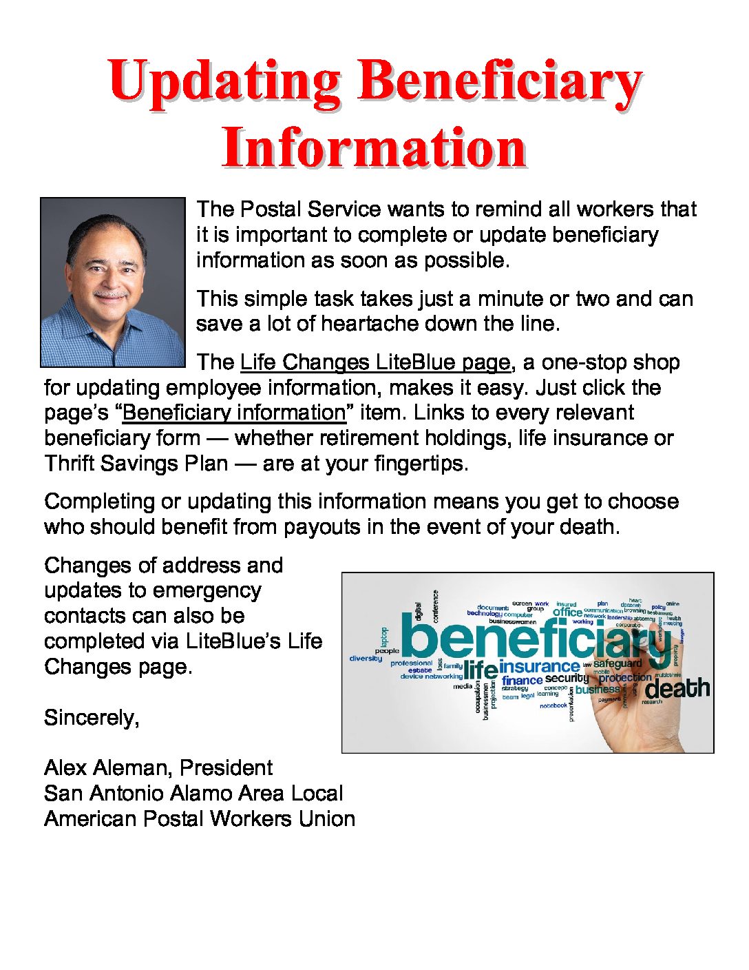 Updating Beneficiary Information - 