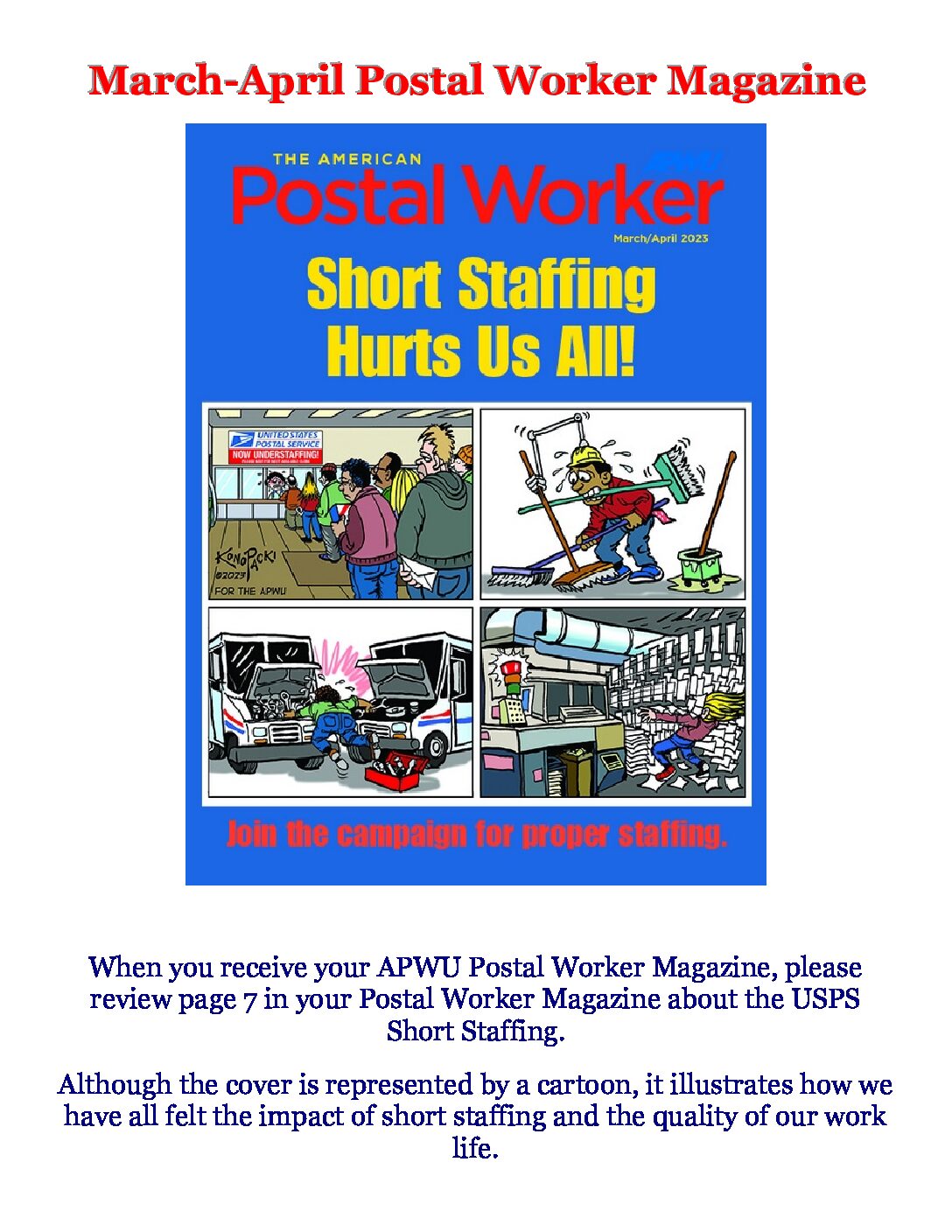 March-April APWU Postal Worker Magazine - 