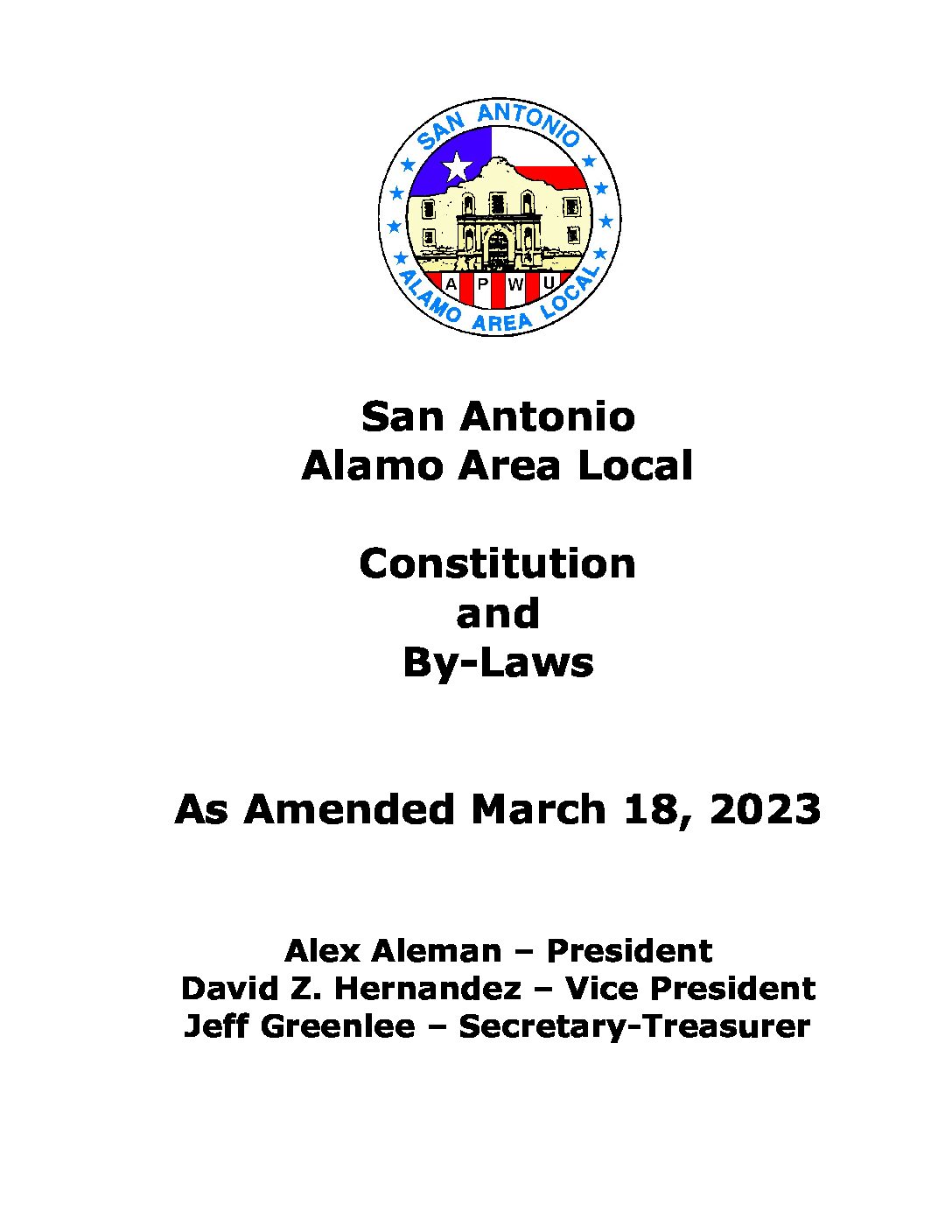 SAAAL Constitution as Amended 3/18/23 - 