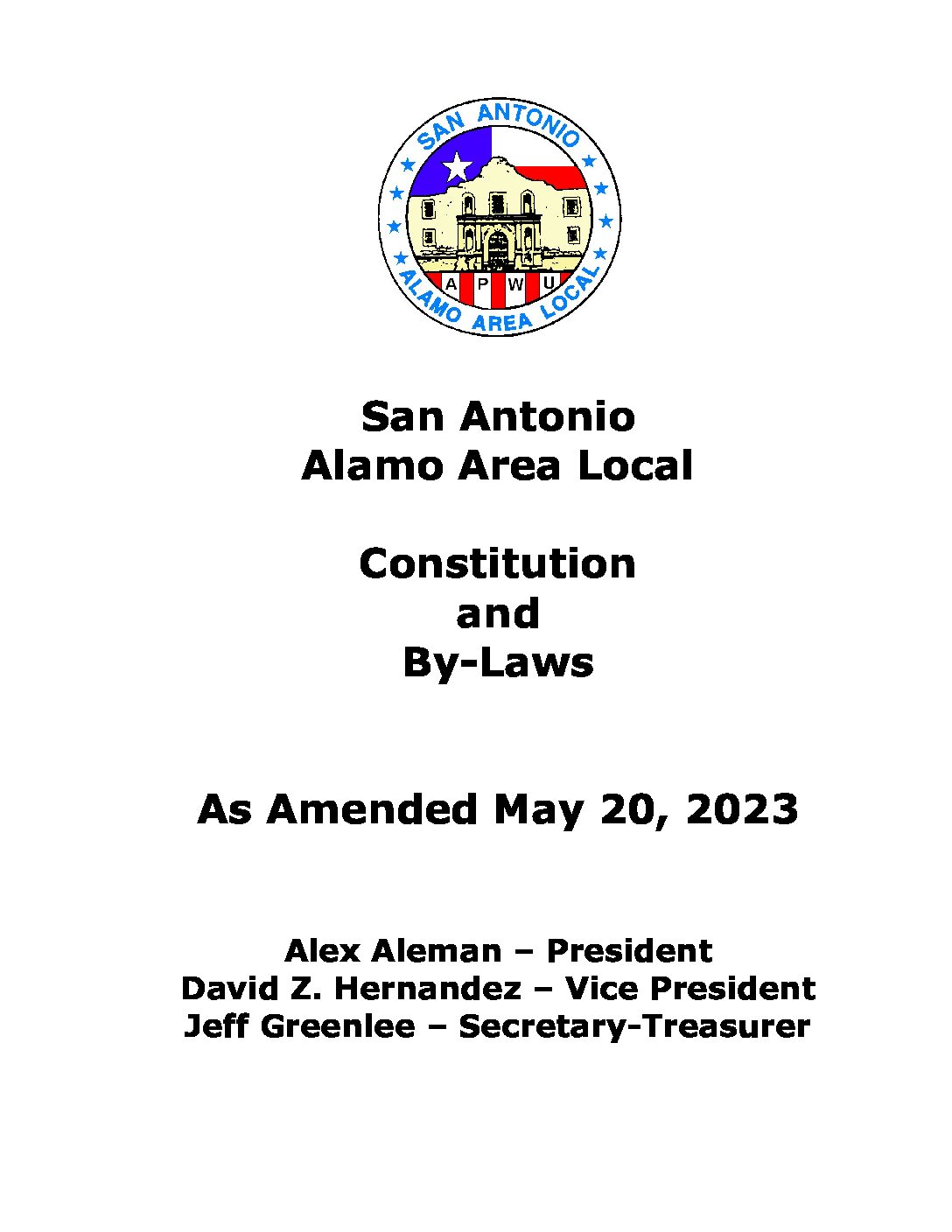 SAAAL Constitution as Amended 5/20/23 - 