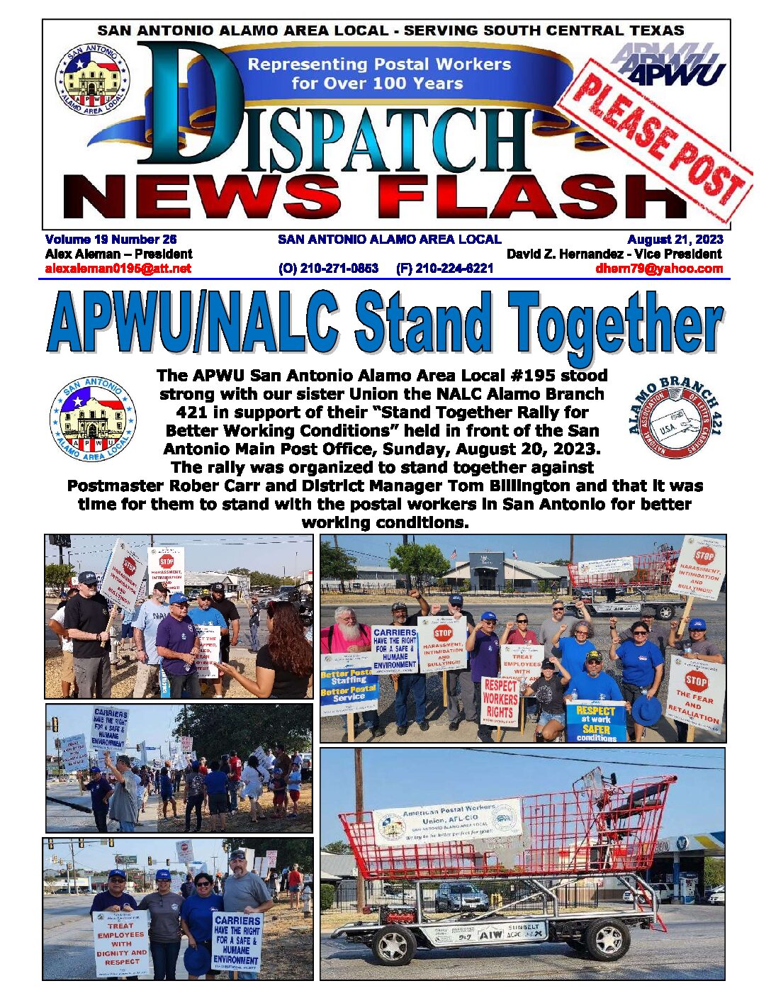 NewsFlash 19-26 NALC-APWU Rally - 