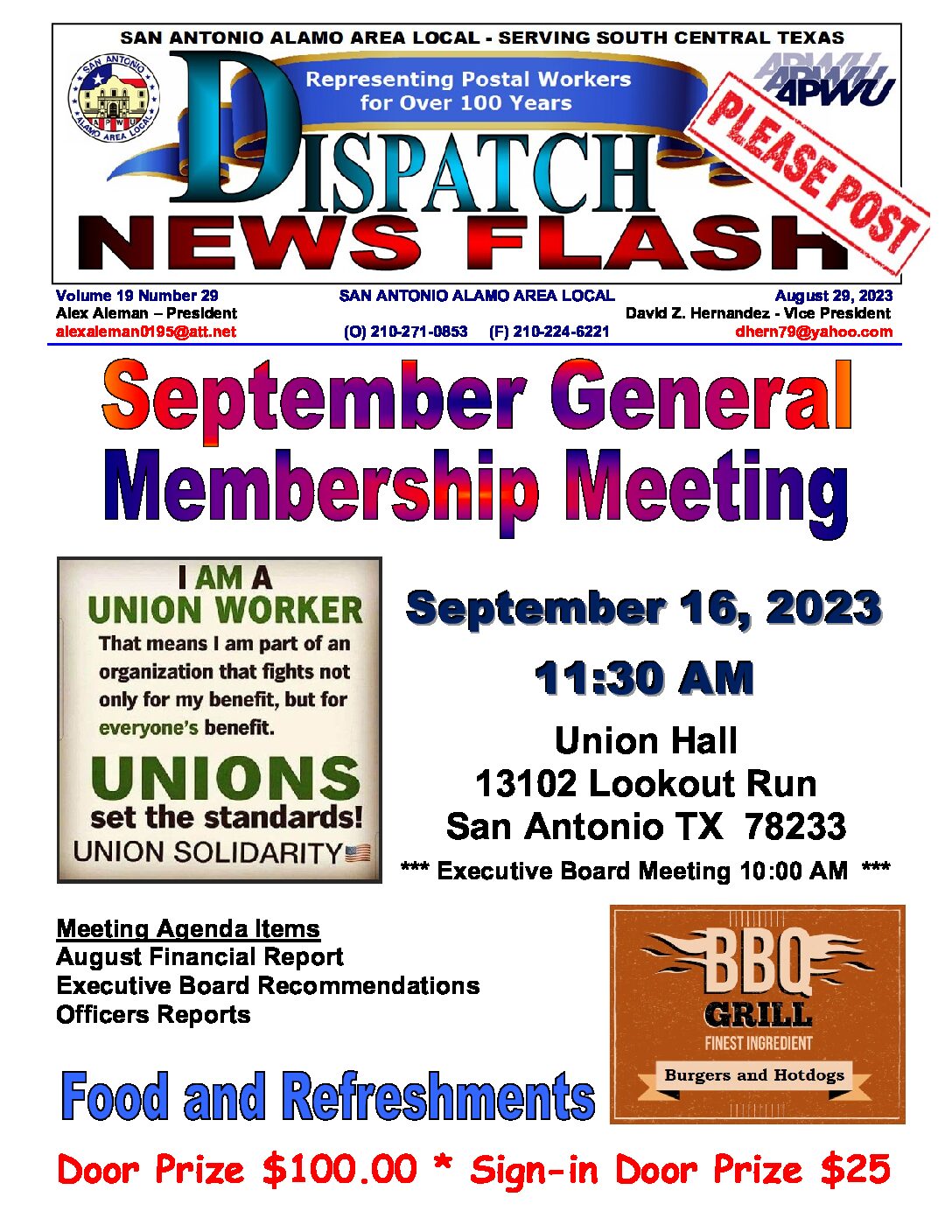 NewsFlash 19-29 September General Membership Meeting Notice - 