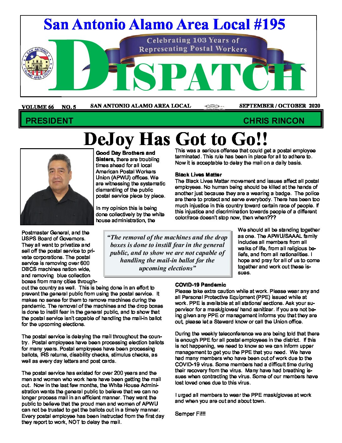 September-October ’20 Dispatch - 