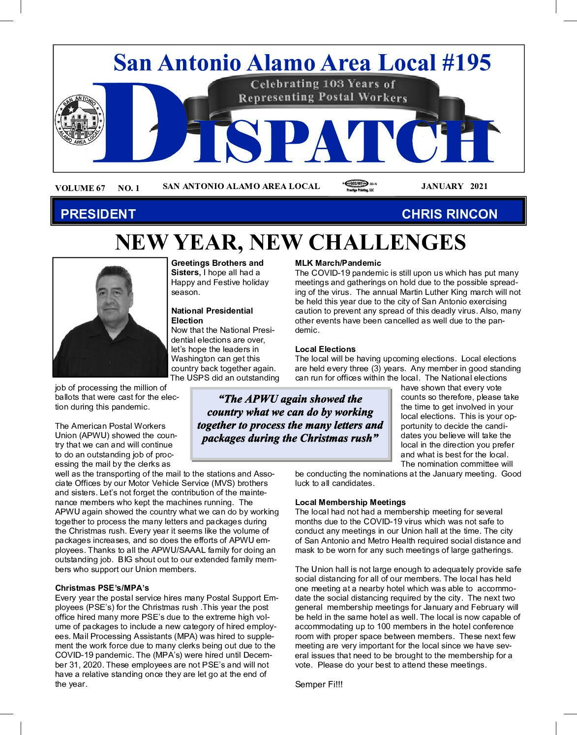 January ’21 Dispatch - 