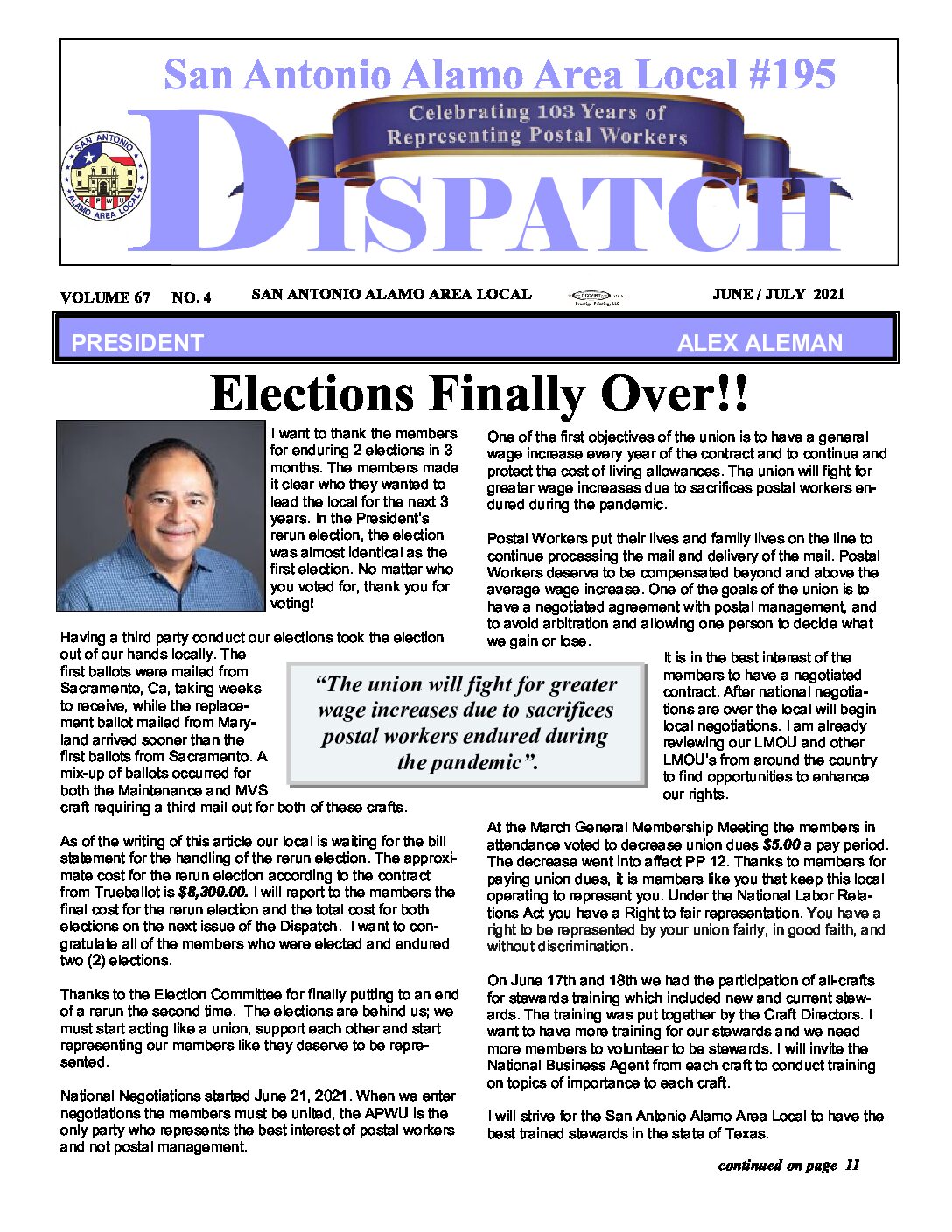 June – July ’21 Dispatch - 