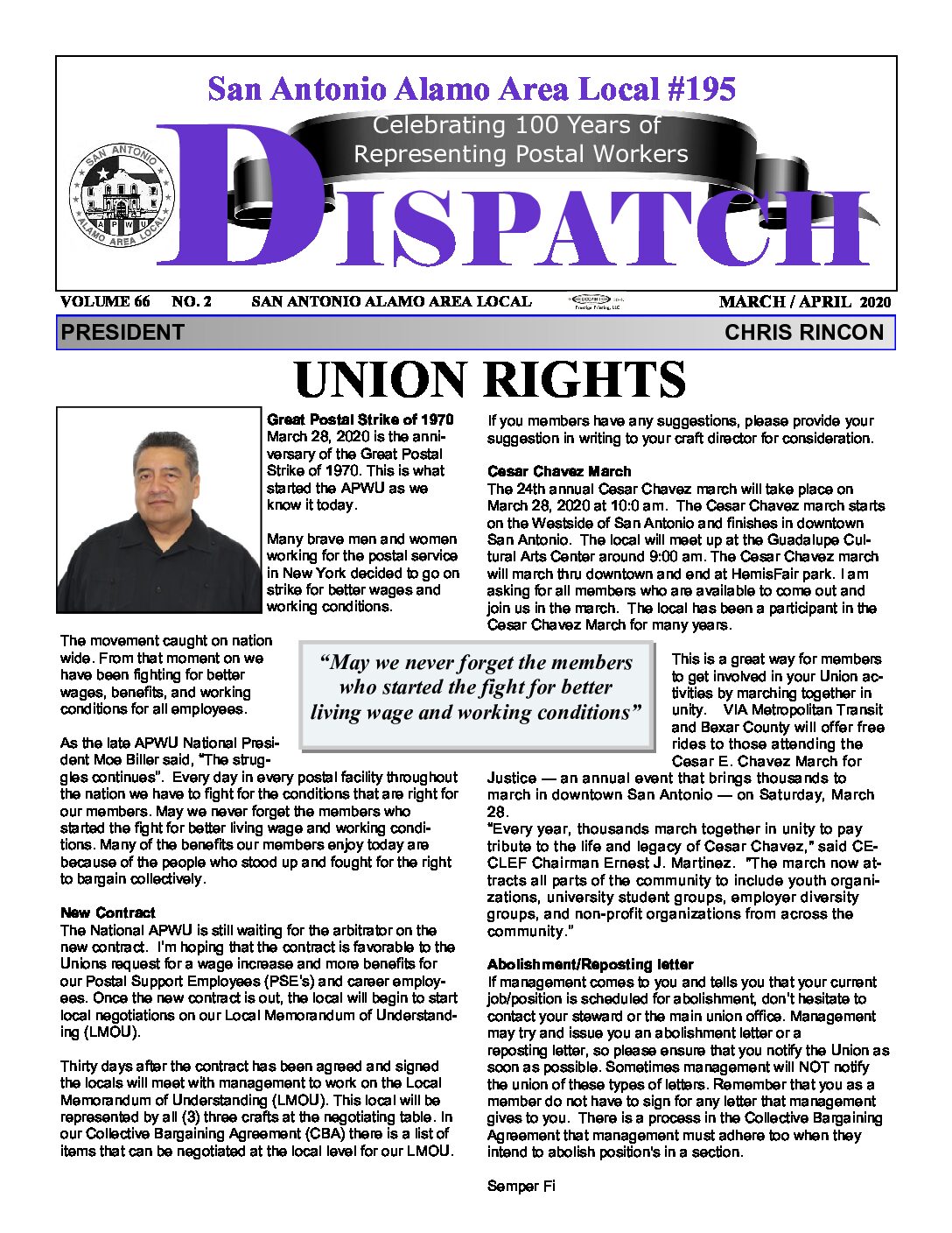 March-April ’20 Dispatch - 