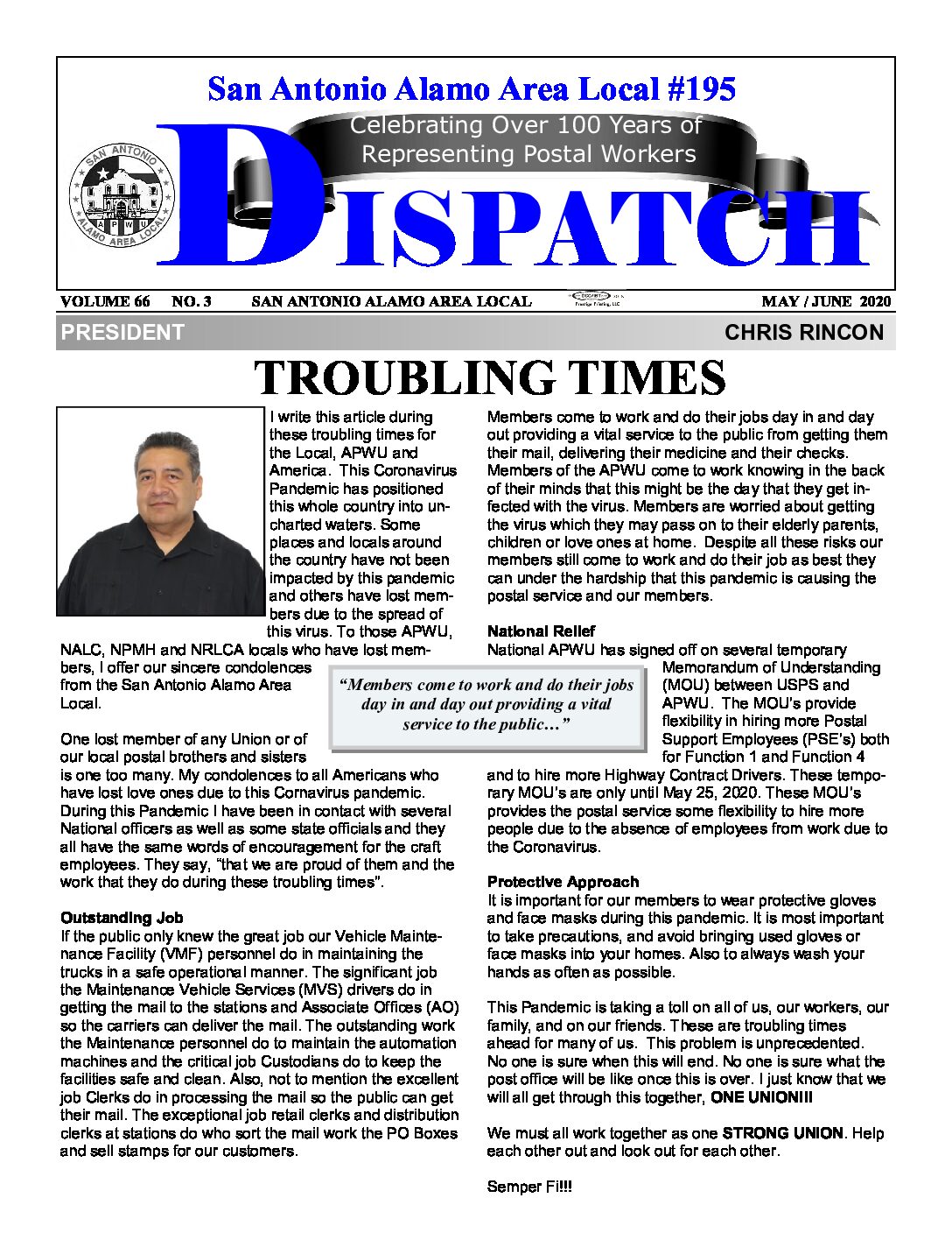 May – June ’20 Dispatch - 