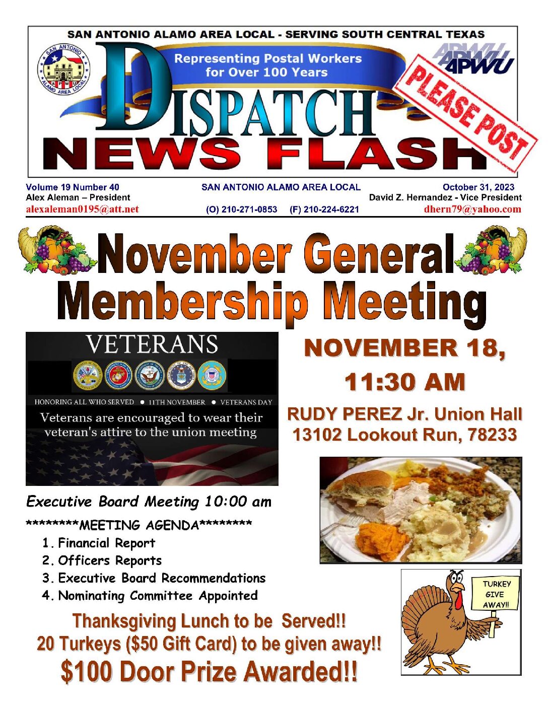 NewsFlash 19-40 November General Membership Meeting Notice - 