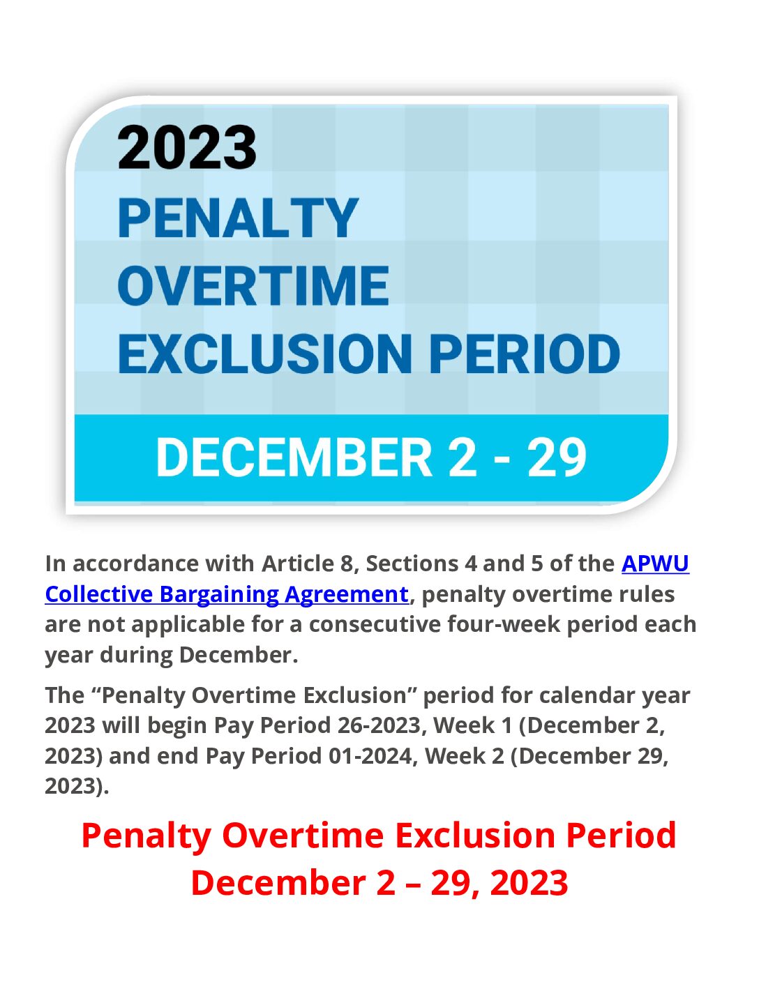 Penalty Overtime Exclusion Period - 