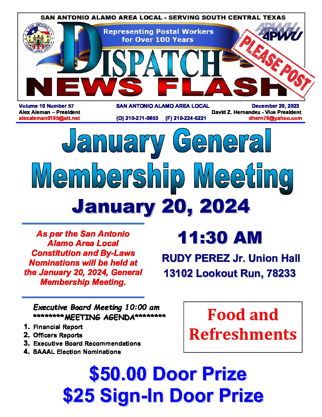 NewsFlash 19-57 January General Membership Meeting Notice - 