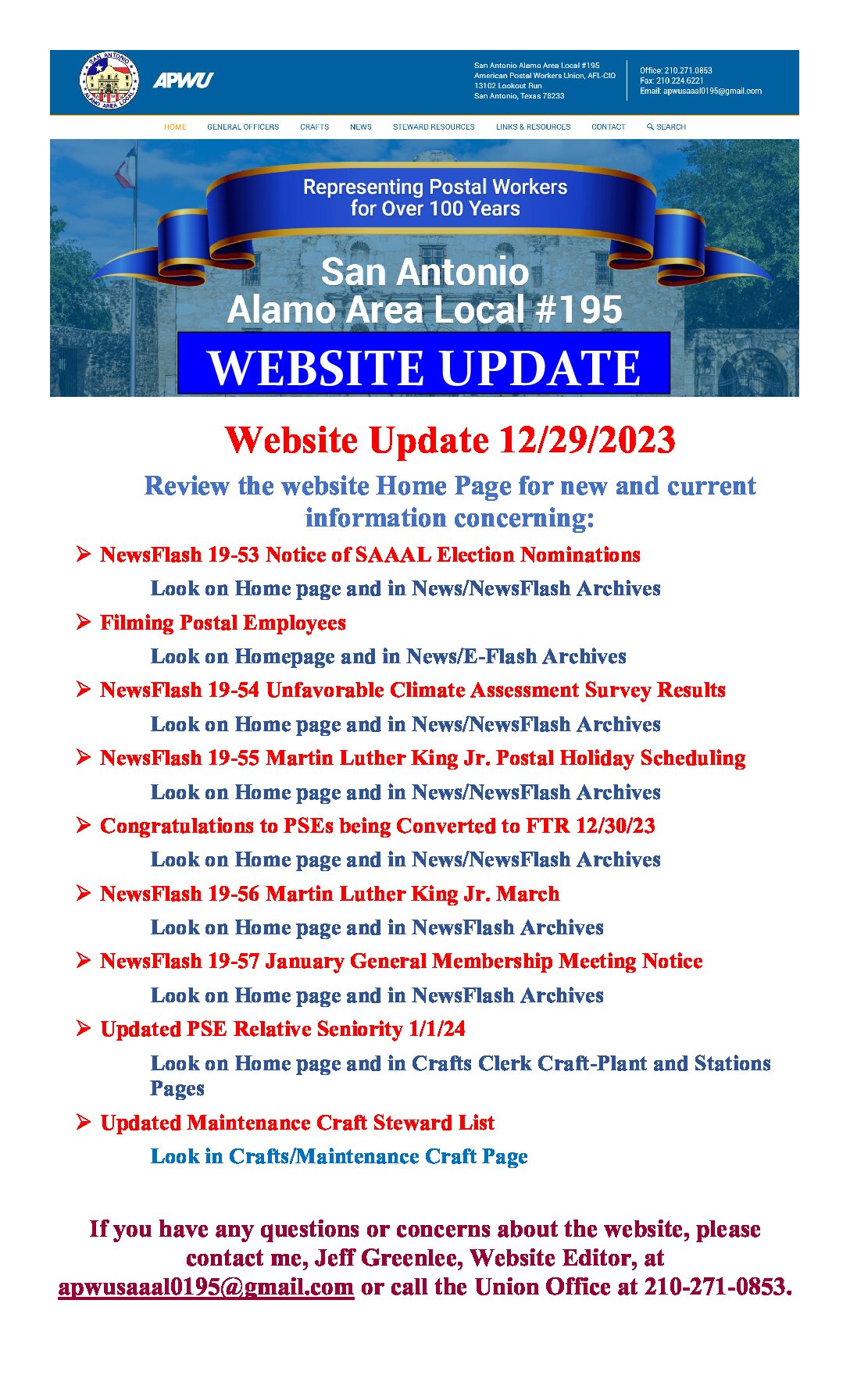 Website Update Quick Reference 12/29/23 - 