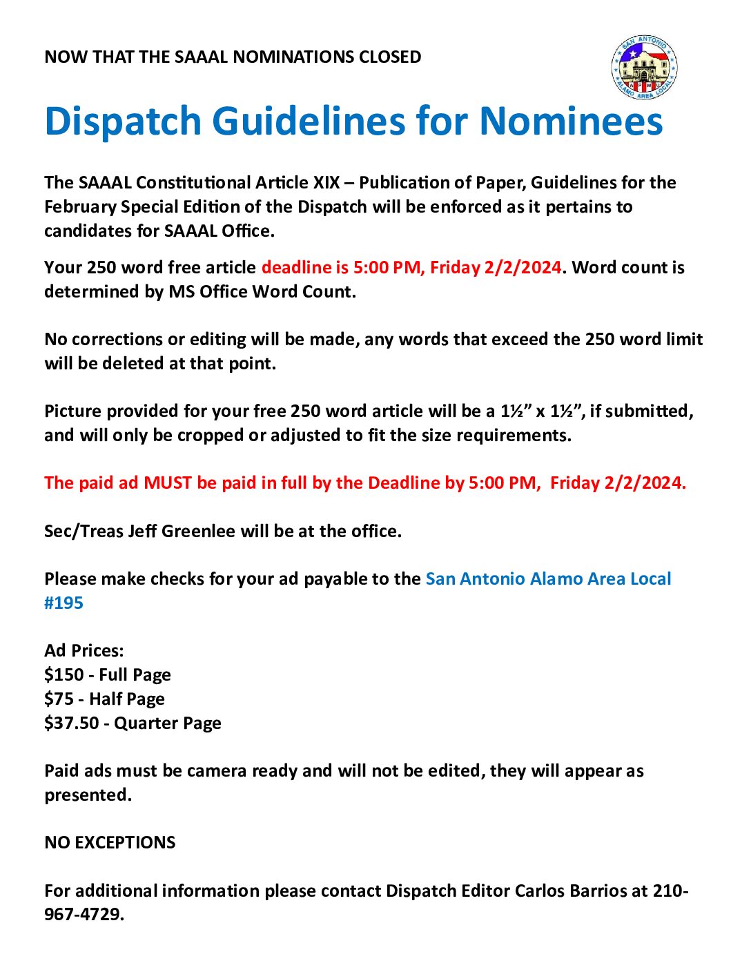Nominees Dispatch Guidelines - 