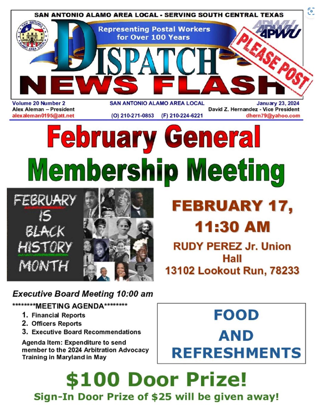 NewsFlash 20-2 February General Membership Meeting - 