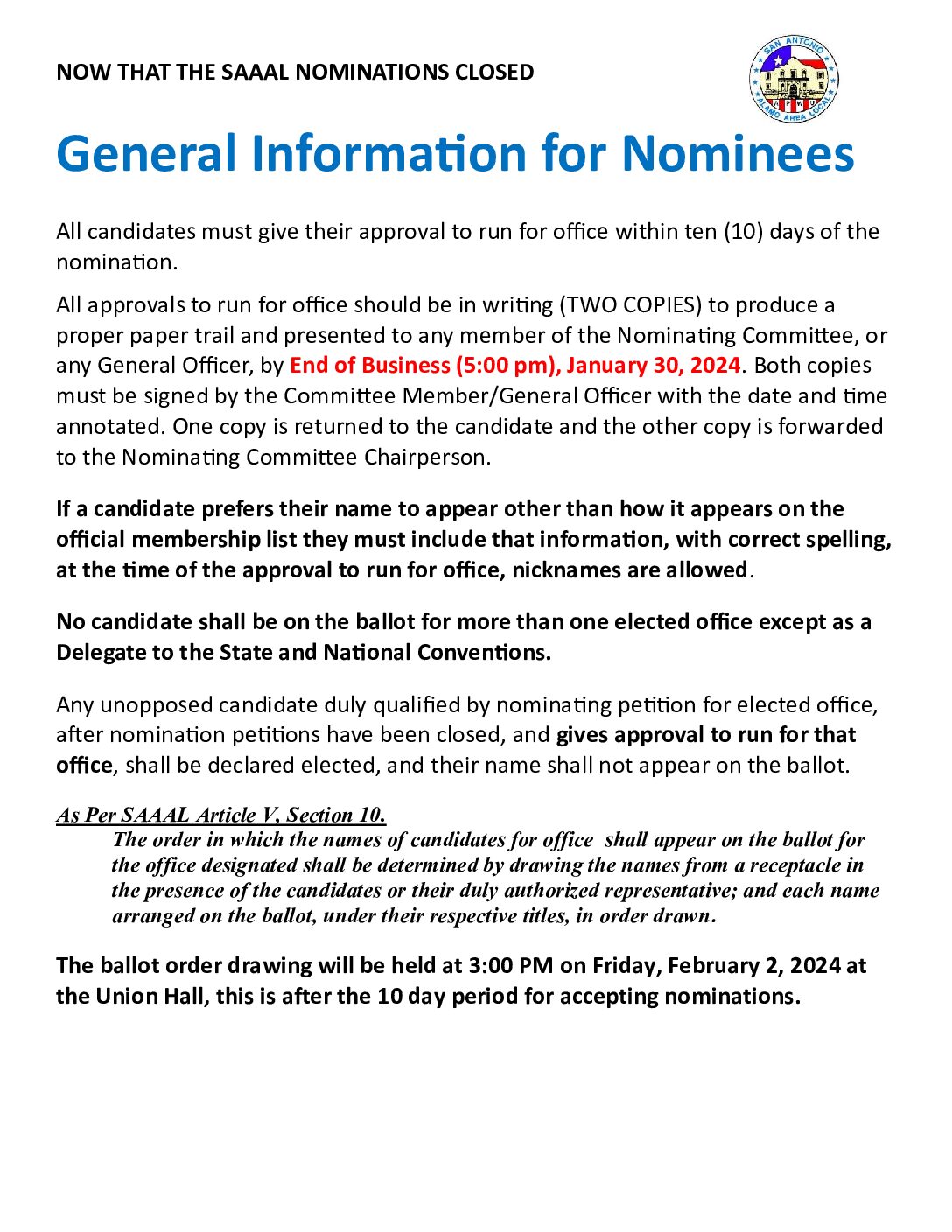 Elections Nominee Guidelines - 