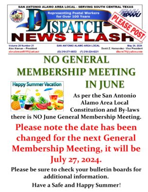 NewsFlash 20-21 NO General Membership Meeting in June - 