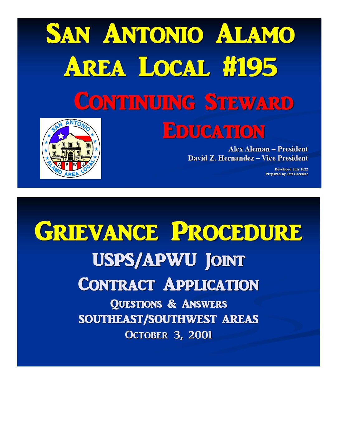 Grievance Procedure Training - 