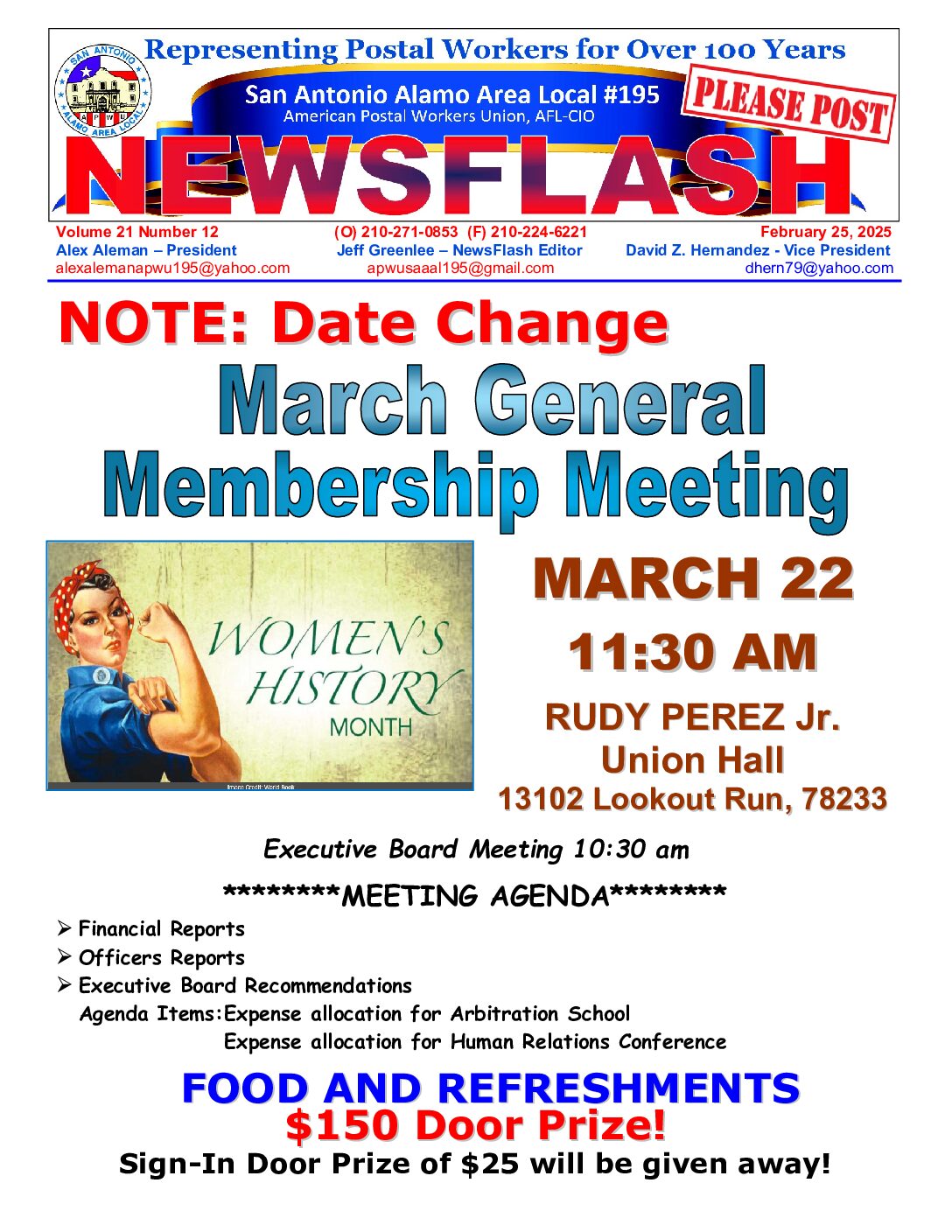 NewsFlash 21-12 March General Membership Meeting - 