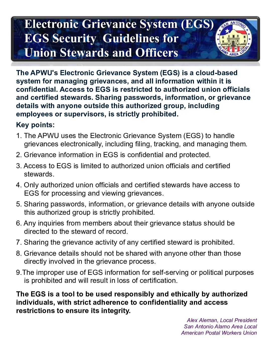 EGS Security Guidelines - 