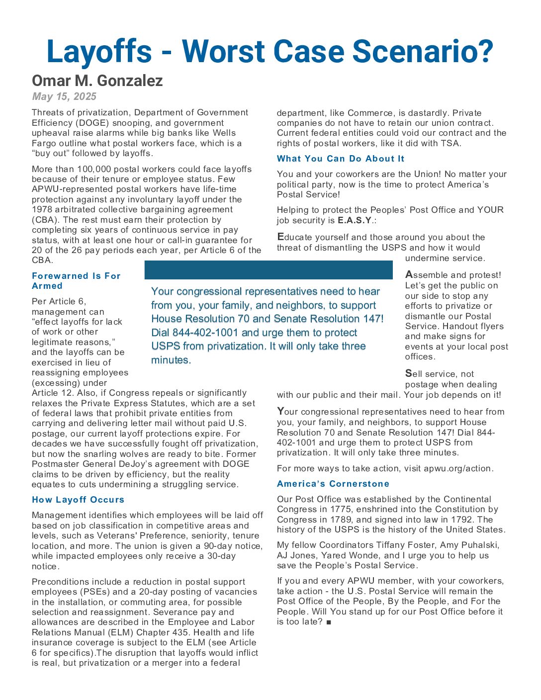 Layoffs – Worst Case Scenario? - 