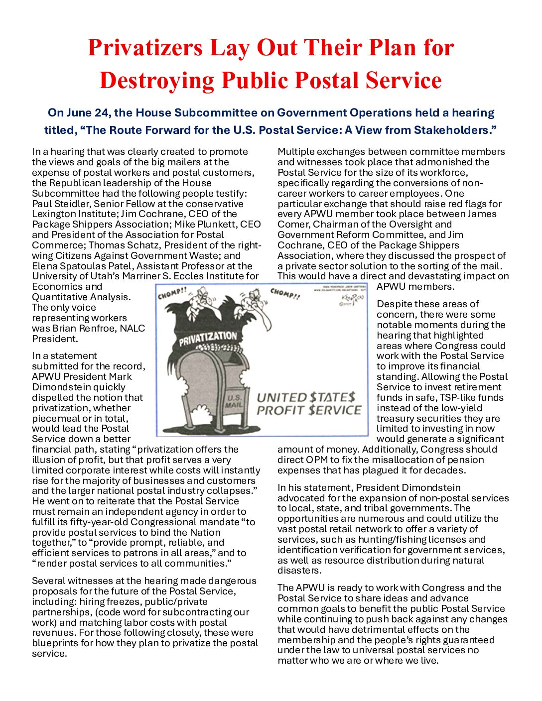 Privatizers Plan to Destroy the USPS - 