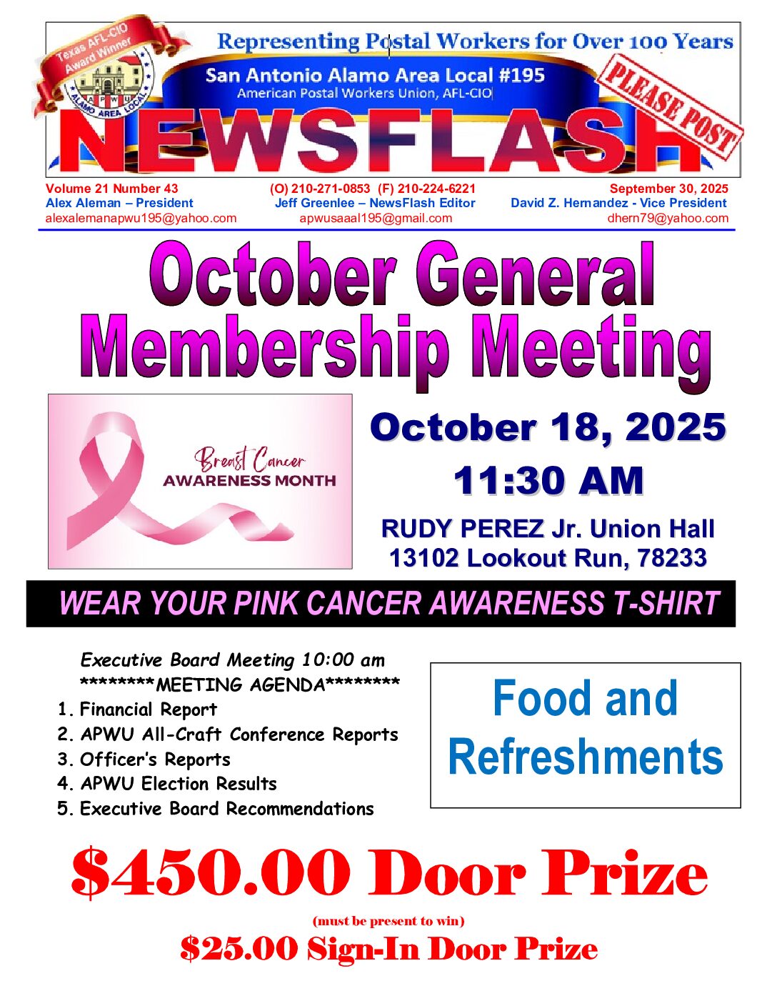 NewsFlash 21-43 October GMM Meeting Notice - 