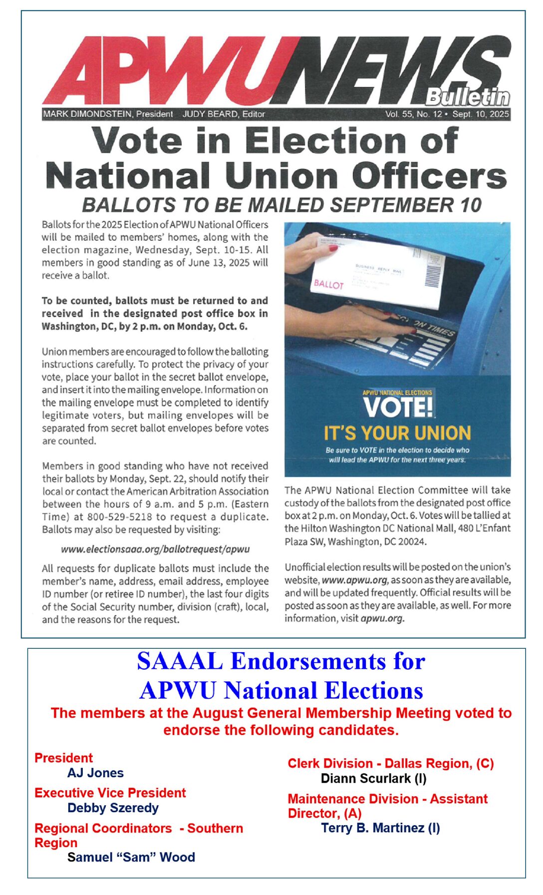 E-Flash – Vote in Election of National Officers - 