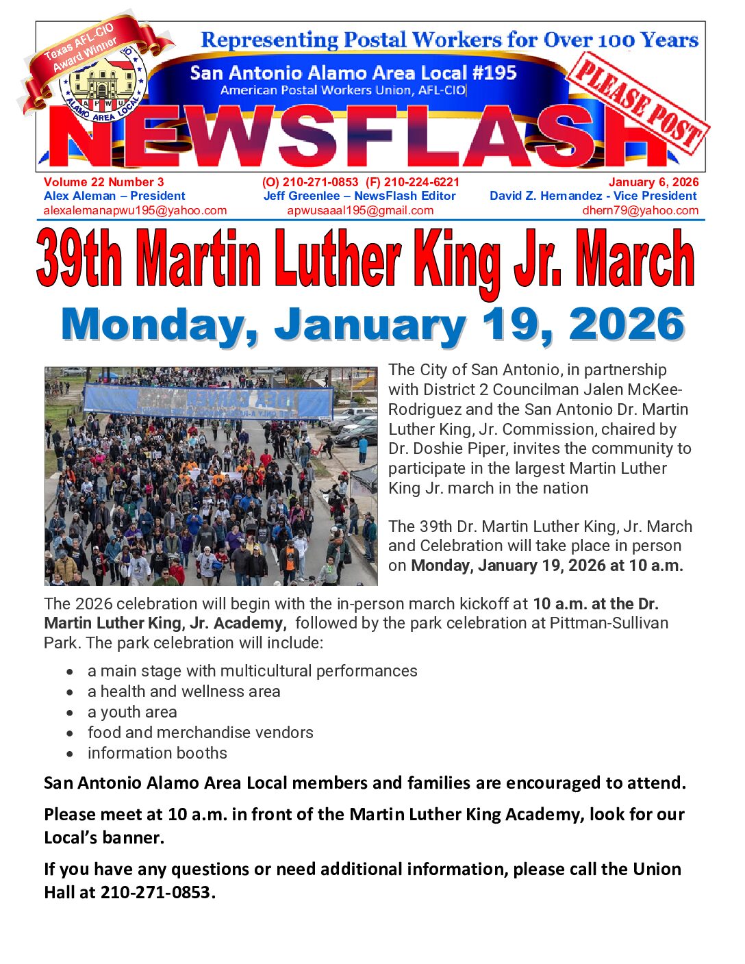 NewsFlash 22-3 MLK March and Celebration - 