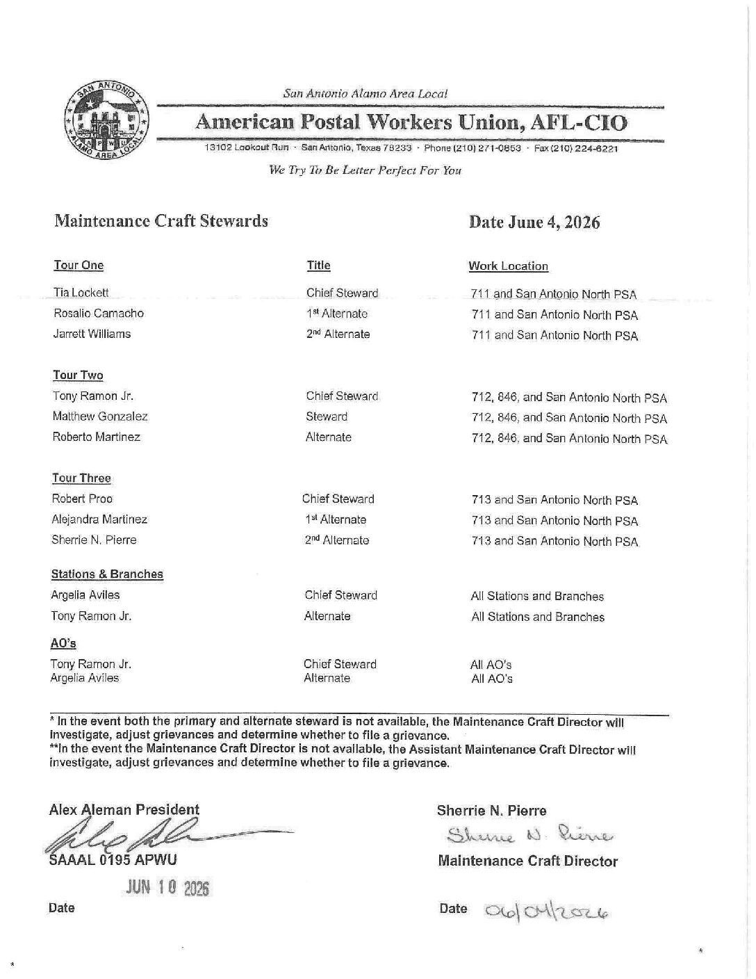 Maintenance Craft Stewards - 