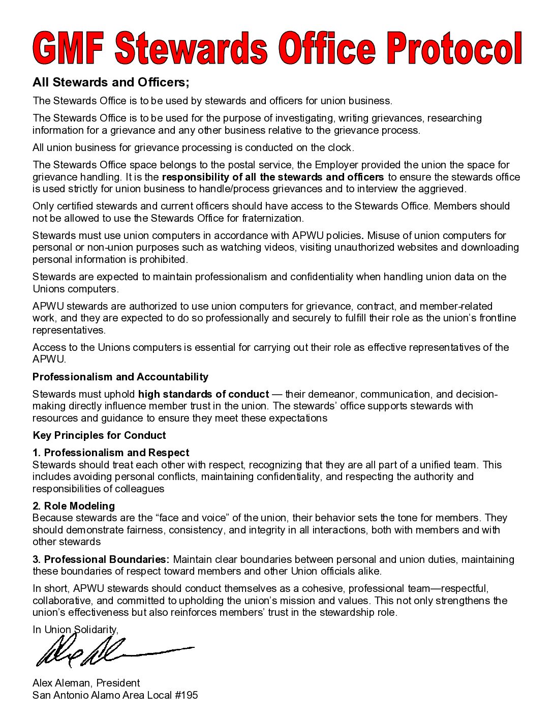 GMF Steward Office Protocol - 