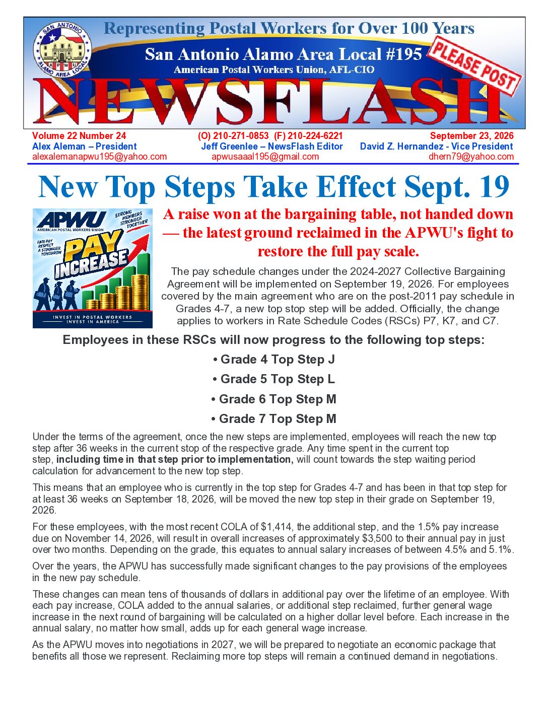 NewsFlash 22-24 NEW Top Steps Take Effect - 