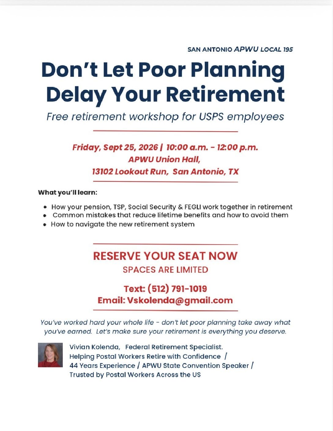 Free Retirement Workshop - 