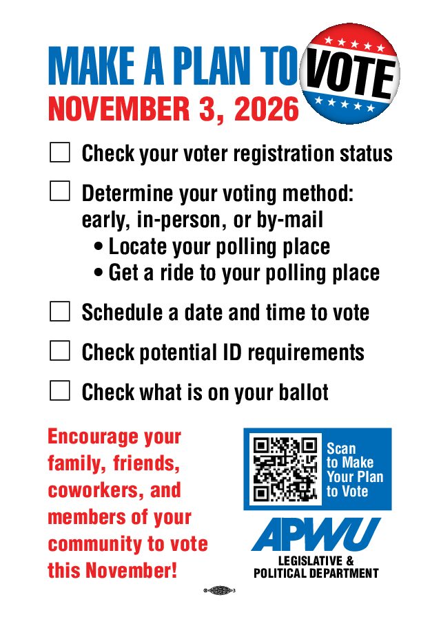APWU Make a Plan to Vote Checklist - 